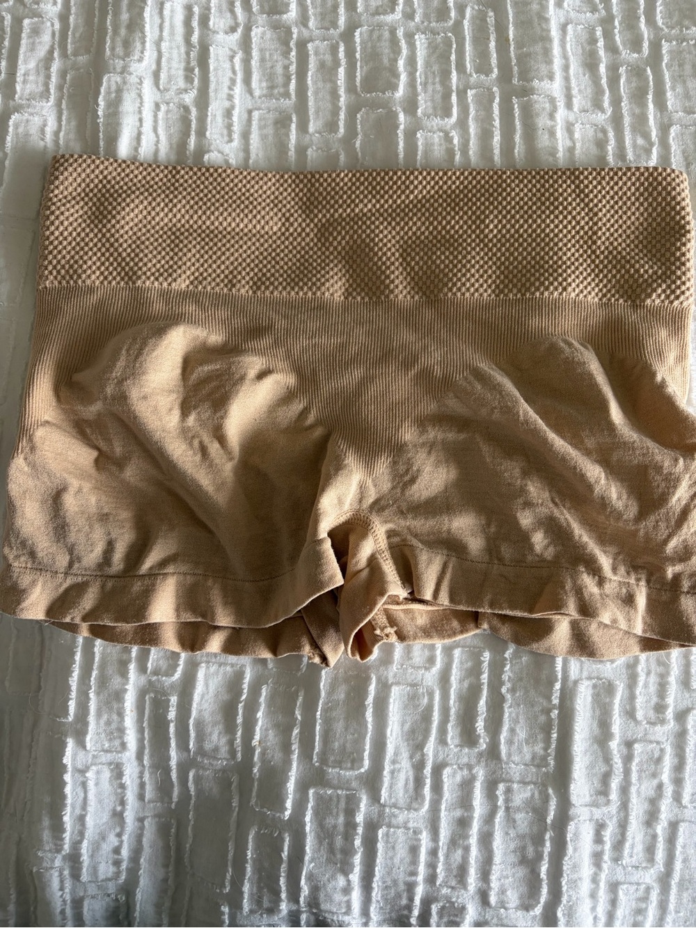 kathy ireland Seamless High-Waist Bike Shorts — Beige